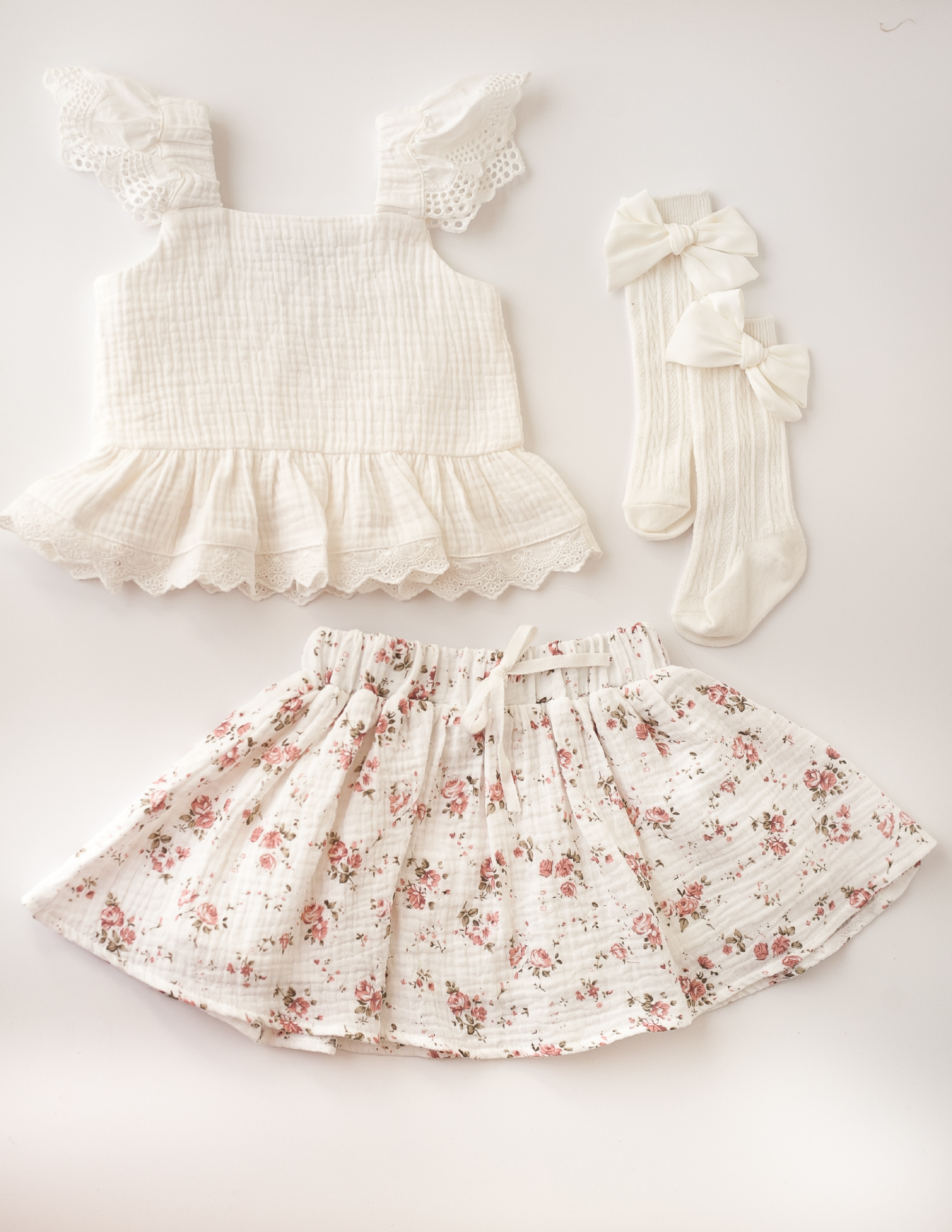 Karibou - Girls Skirt - Dance and Play Cotton Skirt - Flower Fantasy