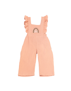 Rainbow Muslin Overall - Blush