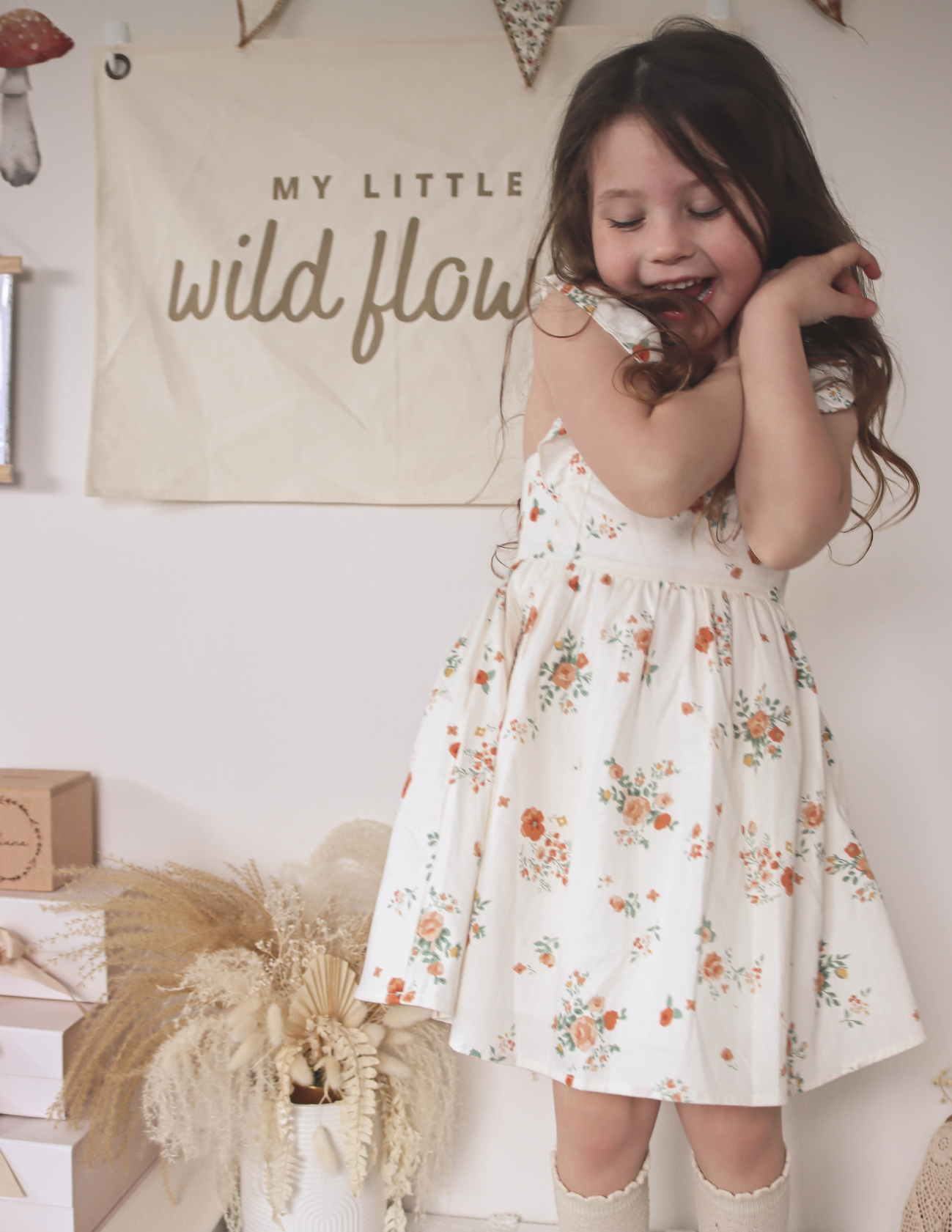 Karibou - Girls My Little Sunshine Cotton Dress - Spring Blooms