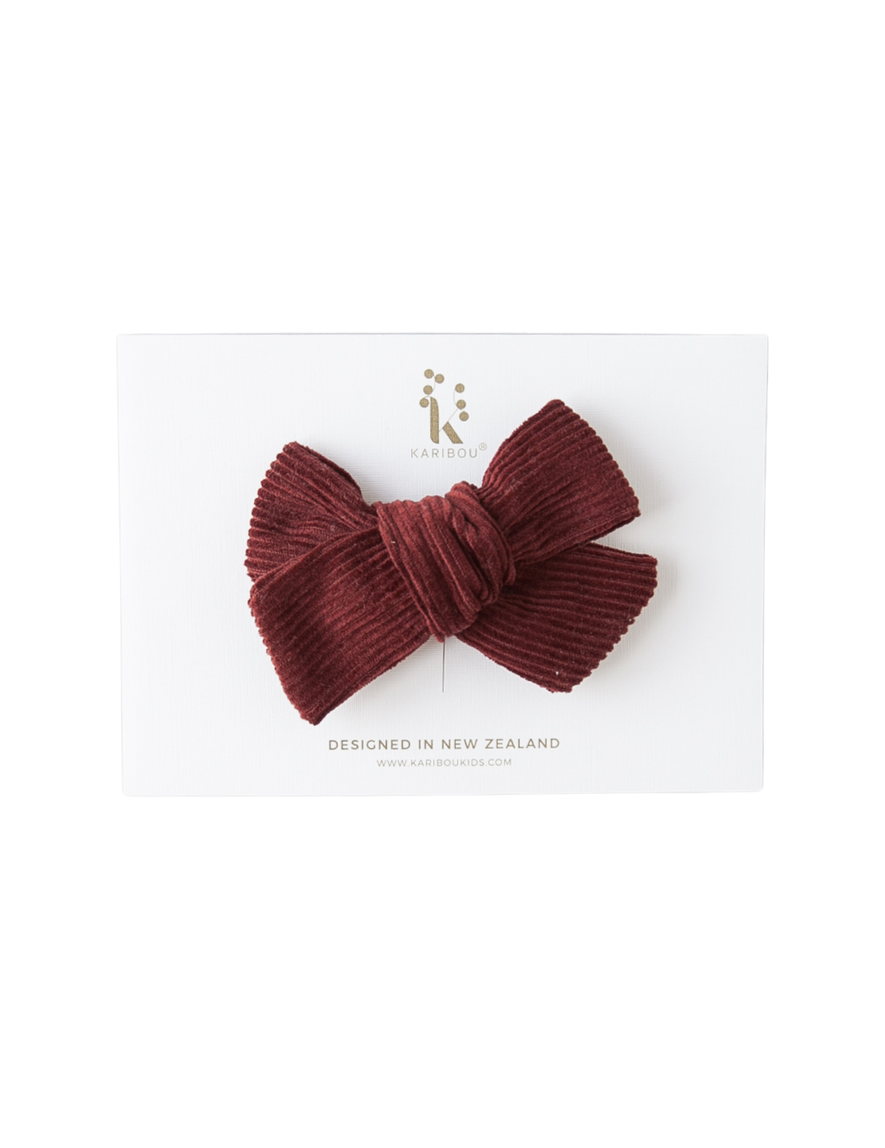 Corduroy Pinwheel Bow - Garnet – Karibou Kids