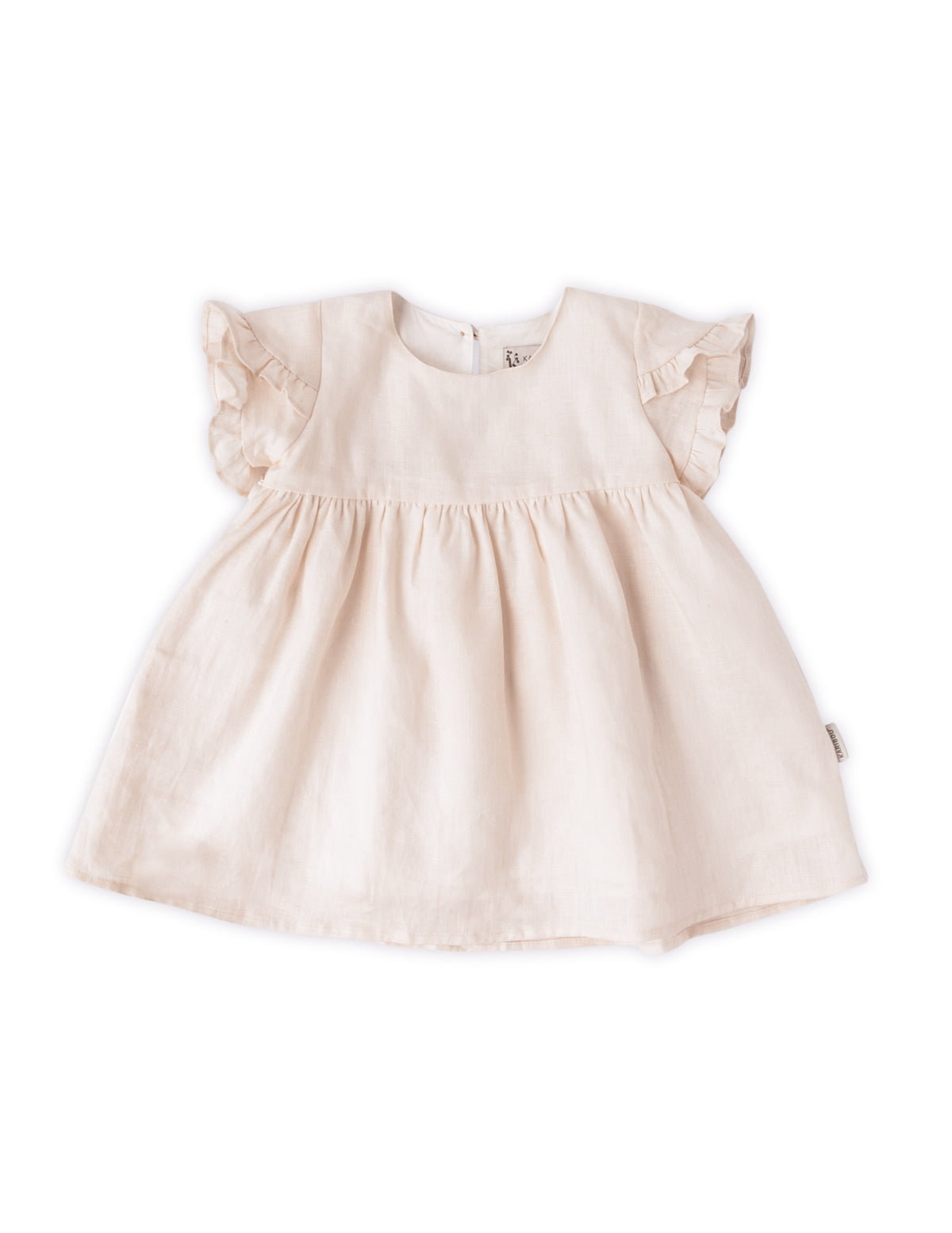 Ella Baby Girl Linen Dress - Cookie Dough – Karibou Kids